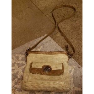 Gianni Bernini faux straw cross body bag